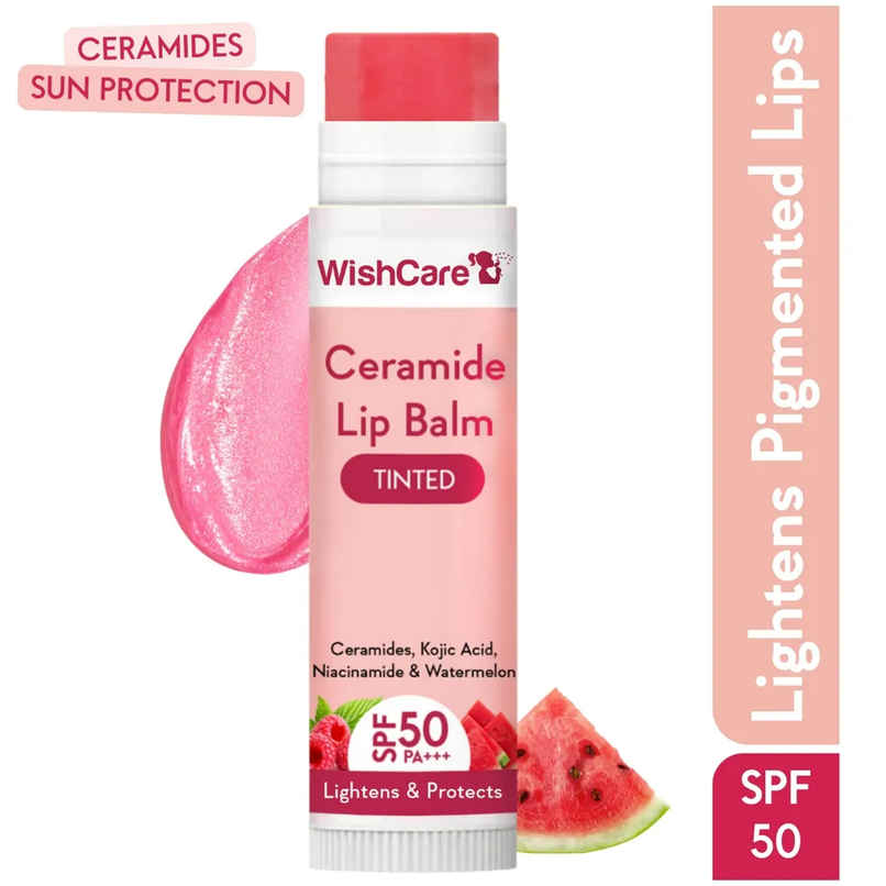 Wishcare Tinted Ceramide Lip Balm With SPF 50 PA+++ - Kojic Acid & Niacinamide Wishcare Tinted Ceramide Lip Balm With SPF 50 PA+++ - Kojic Acid & Niacinamide