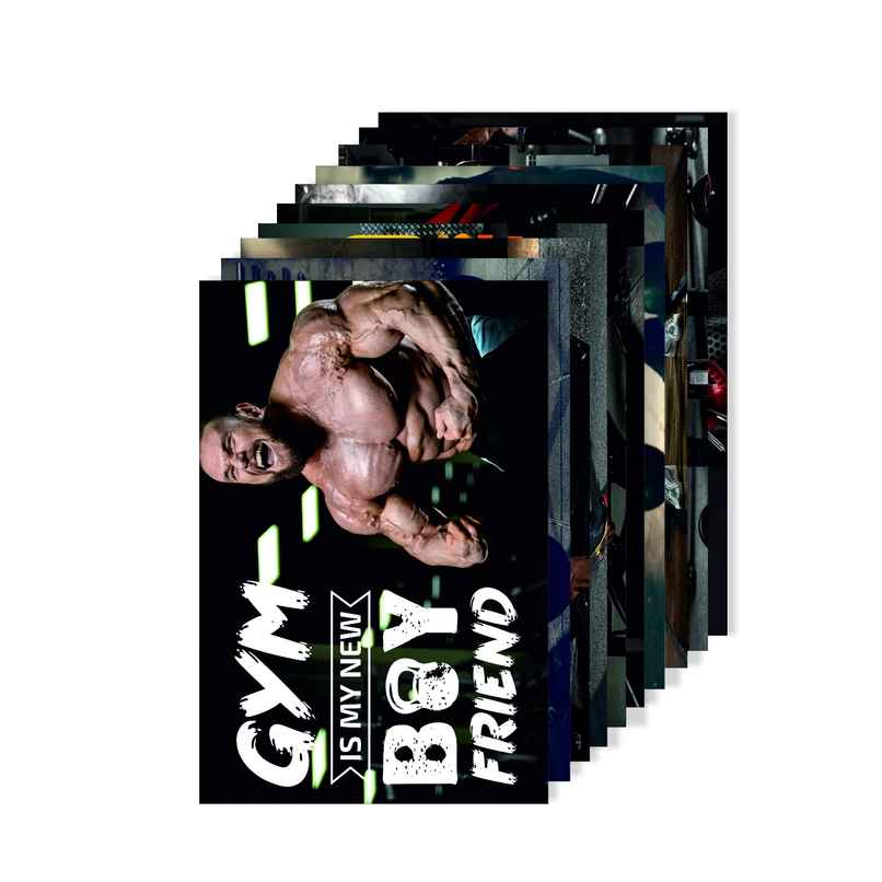 Paper Plane Design Motivational Gym/Fitness Workout Posters | Set of 10 | (12 Inch x 18 Inch) D3