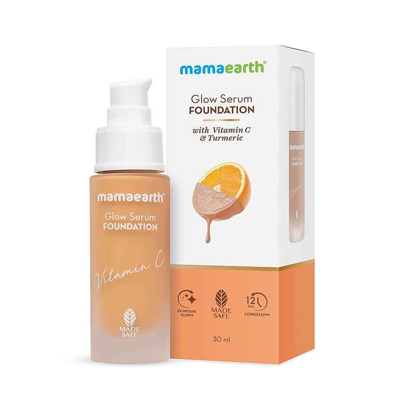 Mamaearth Glow Serum Foundation with Vitamin C & Turmeric for 12-Hour Long Stay - 01 Ivory Glow
