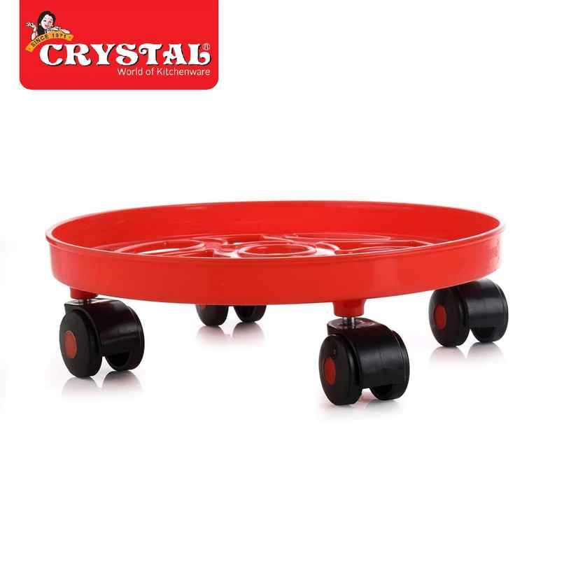 Crystal Hard Plastic Gas Cylinder Trolley | Colour May Vary
