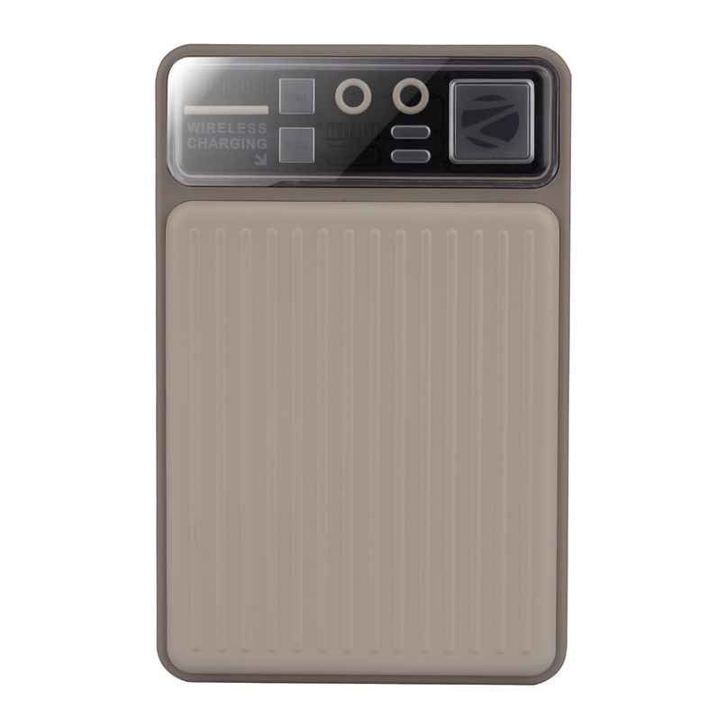 Zebronics MW65 Wireless Power Bank, 10K mAh, Rapid Charge, Built-in Wireless Charging Pad (Beige) Zebronics MW65 Wireless Power Bank, 10K mAh, Rapid Charge, Built-in Wireless Charging Pad (Beige)
