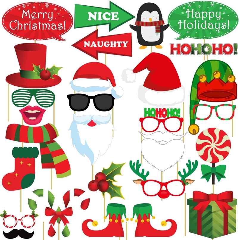 Merry Christmas Photobooth Props | Fun Accessory | Party Propz