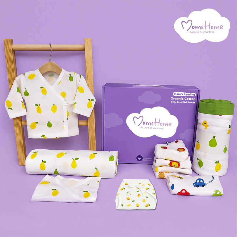 Moms Home Organic Cotton New Born Muslin Gift Set | 0-3 Months | 10 Items Moms Home Organic Cotton New Born Muslin Gift Set | 0-3 Months | 10 Items