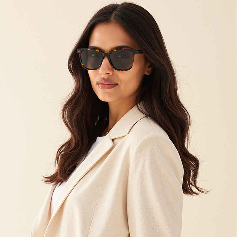 John Jacobs By Lenskart Unisex Acetate Wayfarer Sunglasses | Brown Tortoise - Extra Wide