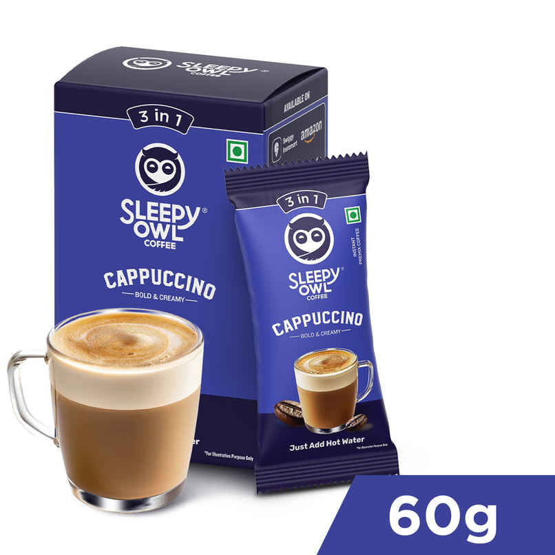 Sleepy Owl Cappuccino Medium Roast Coffee Premix Sachets