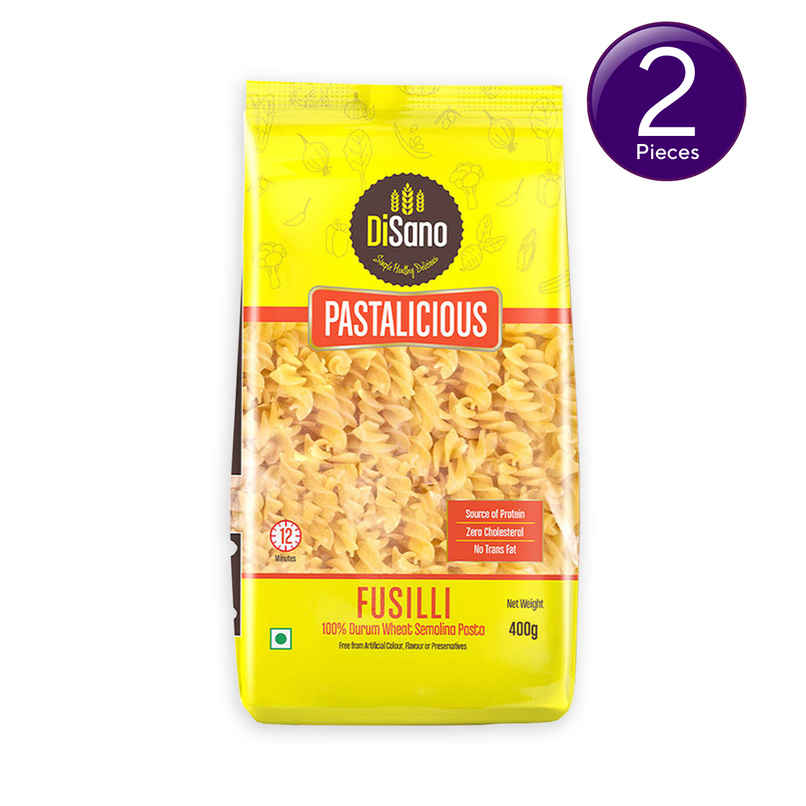 Disano Fusilli Pasta, 100% Durum Wheat, No Maida Combo