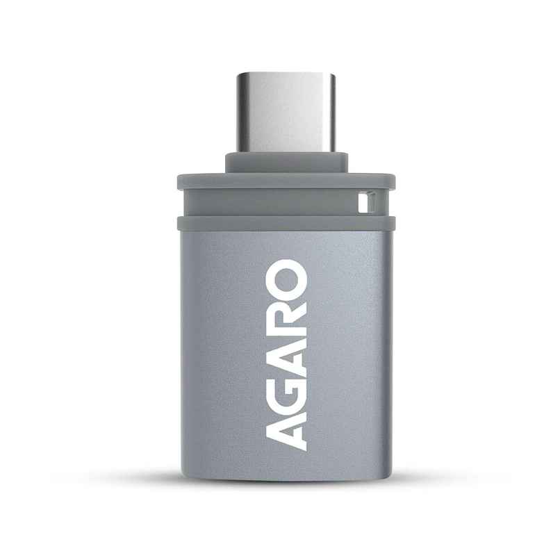 Agaro Blaze USB 3.0 to Type C OTG Adapter, Compatible with Thunderbolt to USB Adapter, Laptops Including MacBook Pro, Air and All Type-C Devices, Portable and High-Speed Data Transfer - Grey Agaro Blaze USB 3.0 to Type C OTG Adapter, Compatible with Thunderbolt to USB Adapter, Laptops Including MacBook Pro, Air and All Type-C Devices, Portable and High-Speed Data Transfer - Grey