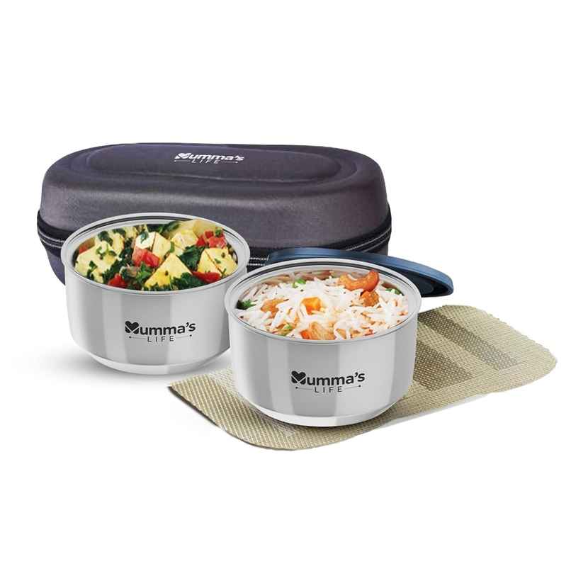 Mumma s Life Insulated Lunch Box 2 Containers with Lid | 660 ml | Grey Mumma s Life Insulated Lunch Box 2 Containers with Lid | 660 ml | Grey