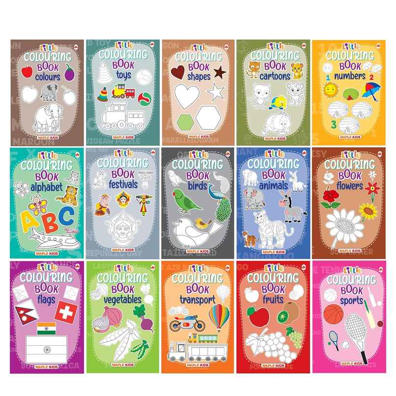 Little Colouring Books for Kids (Set of 15 Books)