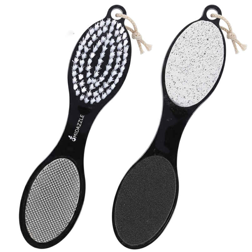 Midazzle 4in1 Foot Filer Pedicure Brush, Pumice Stone, Scrubber |MIFF5202 | Assorted