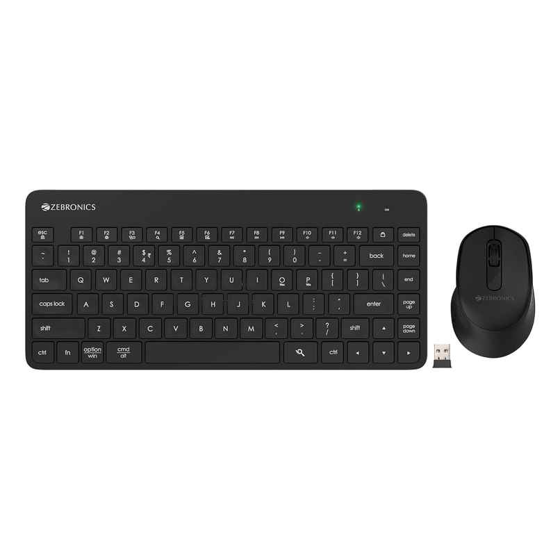 Zebronics Companion 201 2.4Ghz Wireless Keyboard & Mouse Combo, 83 Keys, Ai Assist Key (Black)