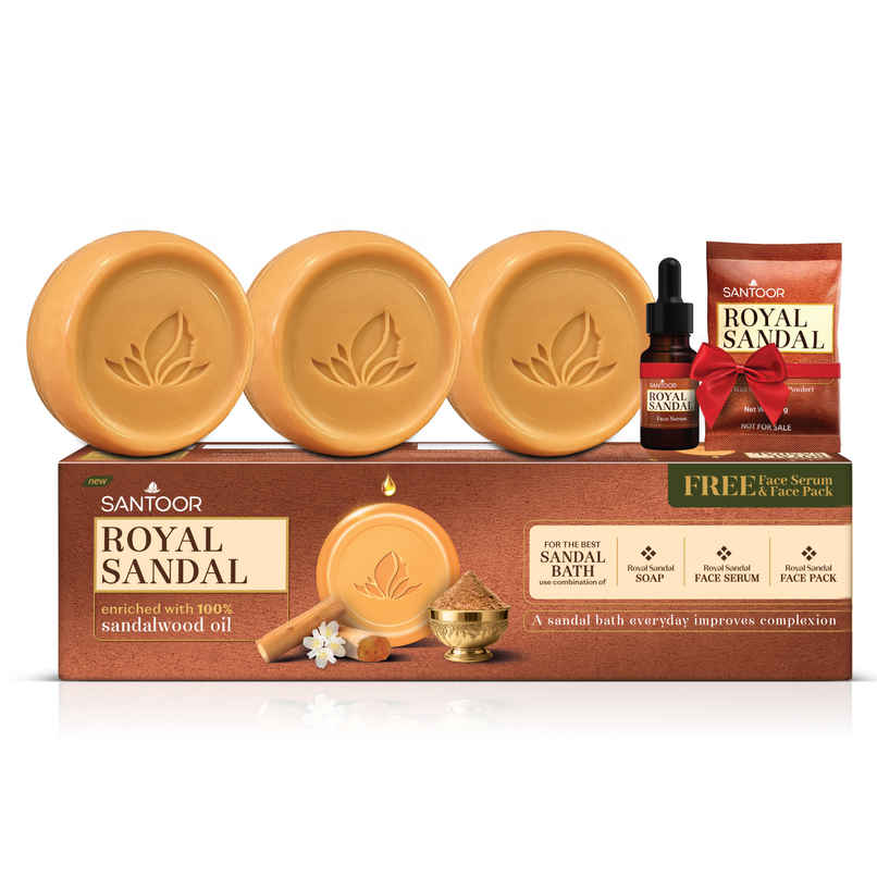 Santoor Royal Sandal Soap with Face Serum and Face Pack Santoor Royal Sandal Soap with Face Serum and Face Pack