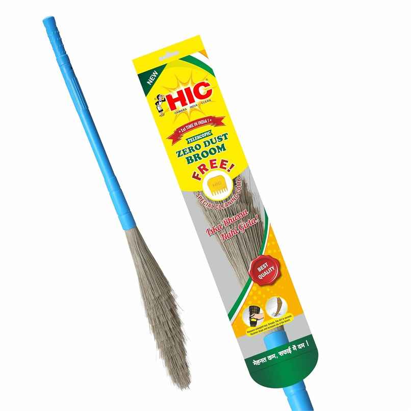 Hic Telescopic Zero Dust Broom - Assorted