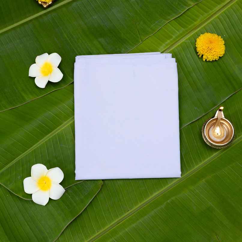Jai Kashi Pooja Cloth - White | 1.25 m x 0.8 m