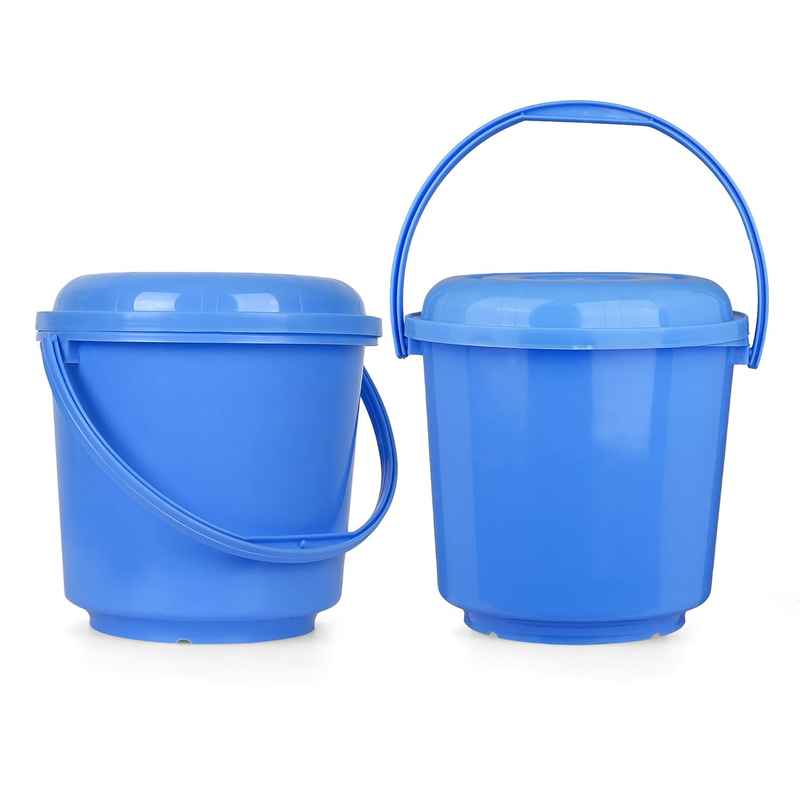 Kuber Industries Plastic Bucket for Cleaning & Storage|Plain Bucket|5 L|Pack of 2|Blue Kuber Industries Plastic Bucket for Cleaning & Storage|Plain Bucket|5 L|Pack of 2|Blue