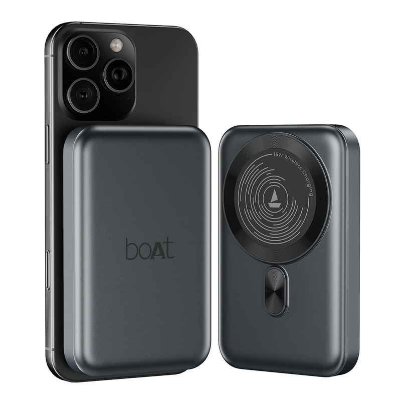 boat EnergyShroom PB331 MagnaCharge Wireless Powerbank | Ash Black