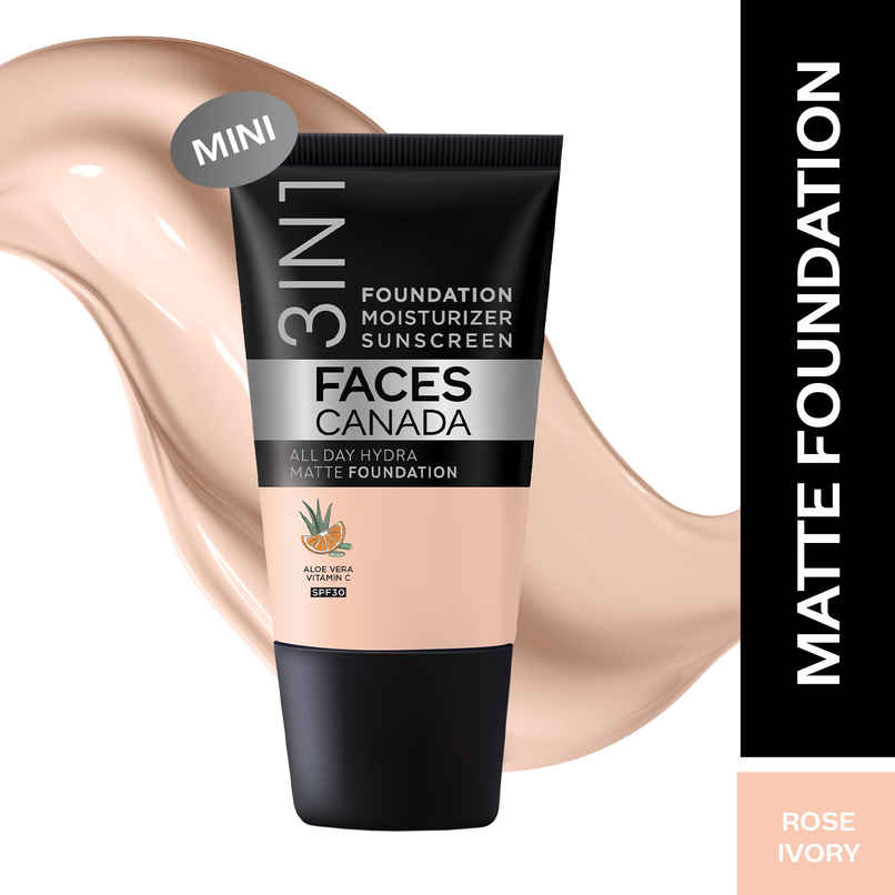 Faces Canada 3in1 All Day Hydra Matte Foundation + Moisturizer + SPF 30 | Rose Ivory 011 Faces Canada 3in1 All Day Hydra Matte Foundation + Moisturizer + SPF 30 | Rose Ivory 011
