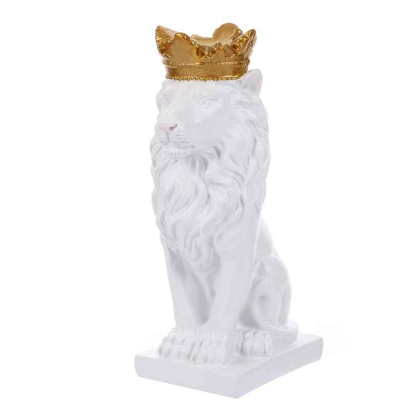 TIED RIBBONS Crown Lion King Showpiece | White - 3.5 in x 7 in