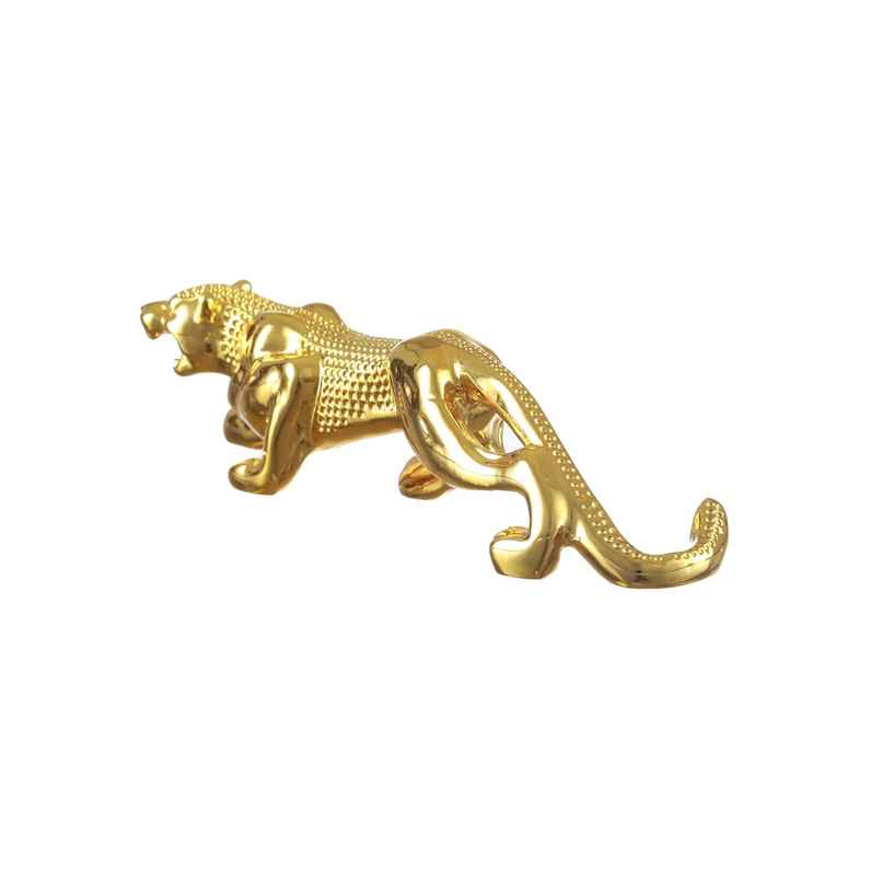 TIED RIBBONS Leopard Sculpture Showpiece | Golden - 7 in x 1.7 in