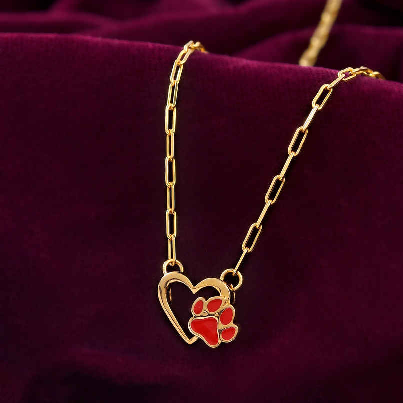 Voylla Valentine's Day Pawprints On My Heart Pendant Necklace