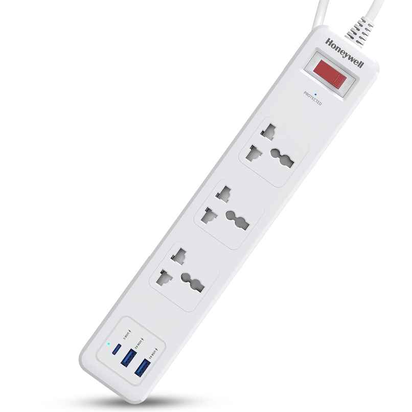 Honeywell 3 Outlet Surge Protector With 1Xtype C With Pd & 2Xusb