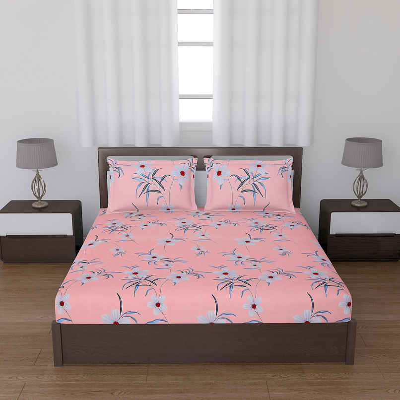 Status Cotton Feel Double Bedsheet 230 Cm x 210 Cm - Dsn-4