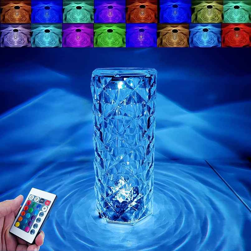 DesiDiya Crystal Lamp,16 Color Changing Rose Diamond Table Lamp, USB Rechargeable Led Strip Lighting Touch Bedside Night Light with Remote Control DesiDiya Crystal Lamp,16 Color Changing Rose Diamond Table Lamp, USB Rechargeable Led Strip Lighting Touch Bedside Night Light with Remote Control