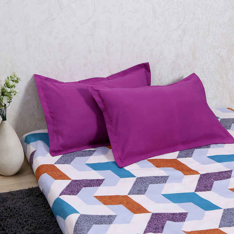 Status Pillow Cover Set Of 2 46 Cm x 69 Cm - Purple Status Pillow Cover Set Of 2 46 Cm x 69 Cm - Purple