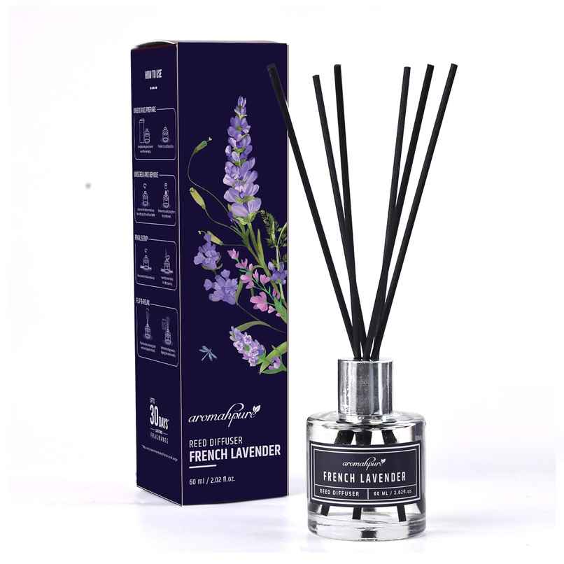 Aromahpure Premium Reed Diffuser-Lavender, With 6 Fiber Reed Stick