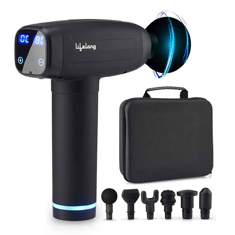 Lifelong Gun Massager | Percussion for Full Body Pain Relief | 6 Heads |LED Touch | 30 Speed Levels Lifelong Gun Massager | Percussion for Full Body Pain Relief | 6 Heads |LED Touch | 30 Speed Levels
