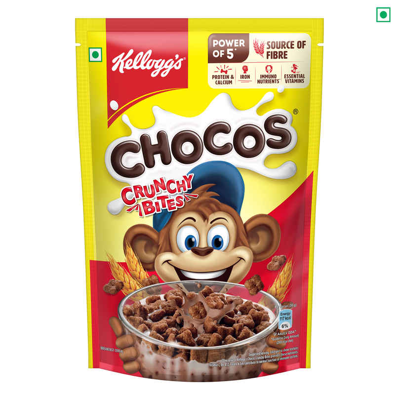 Kellogg's Chocos Crunchy Bites | Source of Calcium & Fibre, High in Protein | Kids Breakfast cereal Kellogg's Chocos Crunchy Bites | Source of Calcium & Fibre, High in Protein | Kids Breakfast cereal