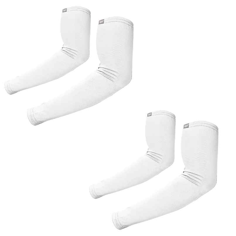 Autofy Pro-Fit 240 Gsm Unisex Arm Sleeves Uv Protection All Weather Use | Pack Of 2 / 4 Pcs | White