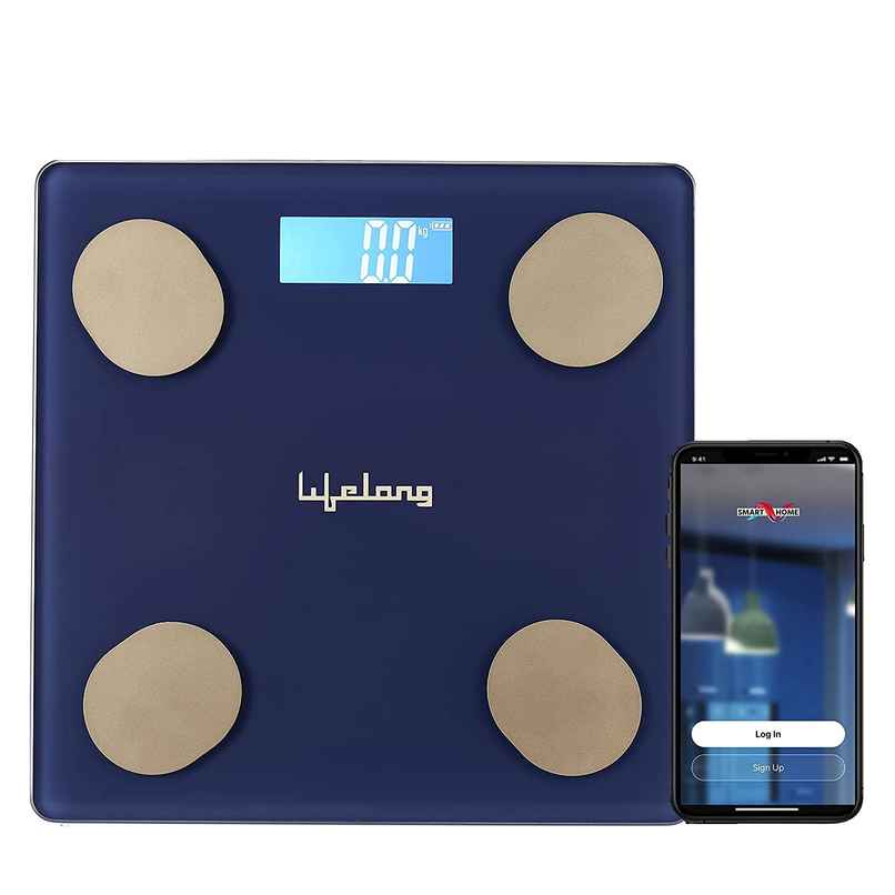 Lifelong Llws36 Smart Bmi Weighing Scale With 13 Body Parameters With Bluetooth Weighing Scale-Blue