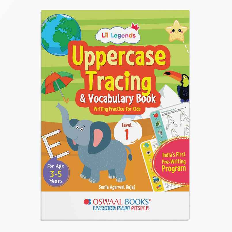 Oswaal Books Lil Legends Uppercase Tracing & Vocabulary Writing Practice Book | Age - 3 To 5 Years