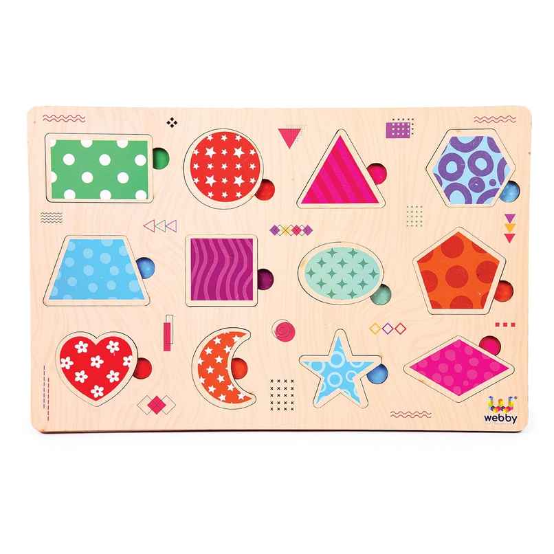 Webby Shapes Educational Wooden Puzzle for Kids
