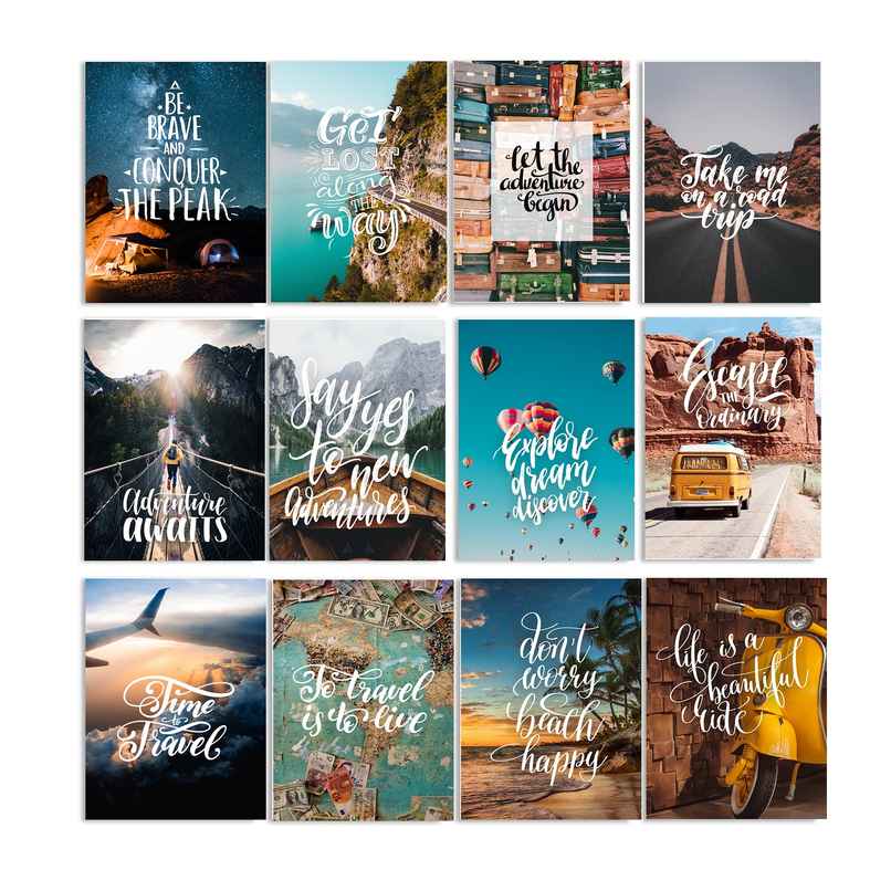 Paper Plane Design Motivational Wall Posters | Set of 12 | (29 cm x 21 cm) D23