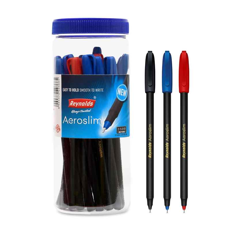 Reynolds Aeroslim Ball Pen Set (25 Pens - 15 Blue Pens; 5 Black Pens; 5 Red Pens) Reynolds Aeroslim Ball Pen Set (25 Pens - 15 Blue Pens; 5 Black Pens; 5 Red Pens)