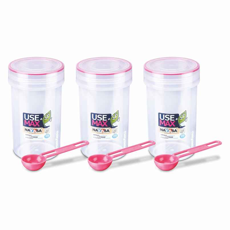 Nayasa Use Max Glaze BPA Free Food Grade Airtight Kitchen Storage Stackable Containers | Pink - 700 ml Nayasa Use Max Glaze BPA Free Food Grade Airtight Kitchen Storage Stackable Containers | Pink - 700 ml
