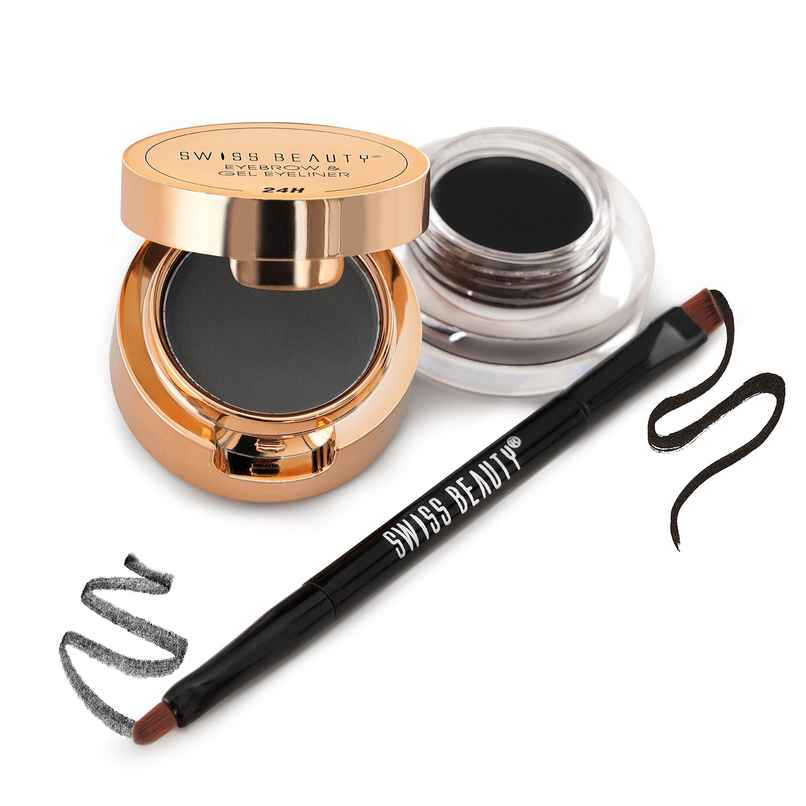 Swiss Beauty 2 In 1 Eyeliner, Eyebrow Filler and Kajal Black Swiss Beauty 2 In 1 Eyeliner, Eyebrow Filler and Kajal Black