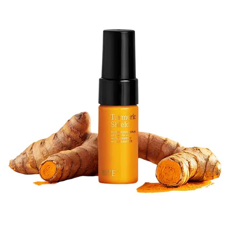 82 E by Deepika Padukone Turmeric Shield Sunscreen Serum SPF 40 PA+++ with Turmeric and Ceramides | MINI 82 E by Deepika Padukone Turmeric Shield Sunscreen Serum SPF 40 PA+++ with Turmeric and Ceramides | MINI