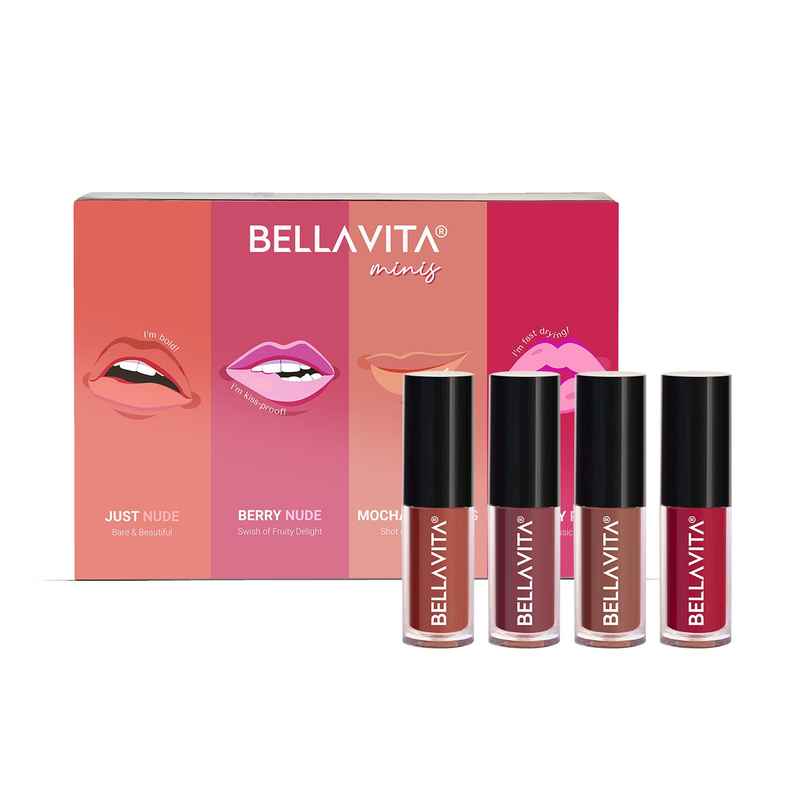 Bella Vita Mini Kiss Proof Liquid Lipsticks Set of 4 Gift Box Bella Vita Mini Kiss Proof Liquid Lipsticks Set of 4 Gift Box