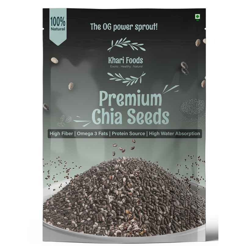 Khari Foods Premium Chia Seeds | Fiber Rich | Omega 3 Fatty Acids