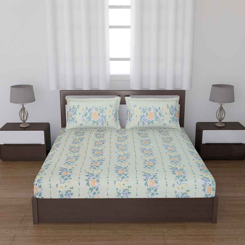 Status Cotton Feel Double Bedsheet 230 Cm x 210 Cm - Dsn-5 Status Cotton Feel Double Bedsheet 230 Cm x 210 Cm - Dsn-5