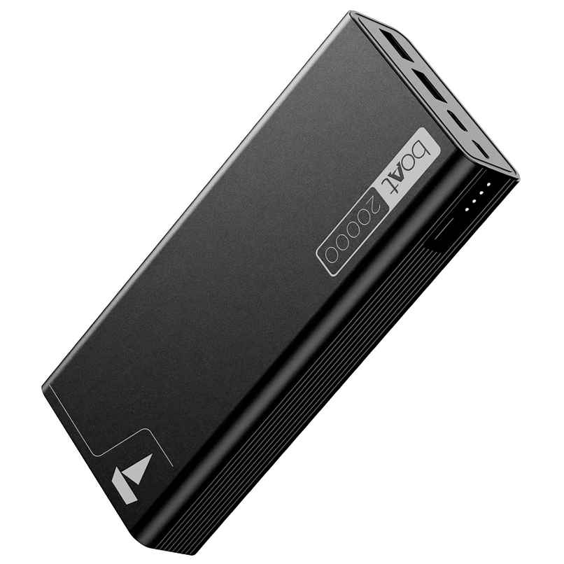 boAt (PB400) 20000 mAh wired Power Bank w/ 2-Way 22.5W Fast Charging & Smart Power Management - Carbon Black