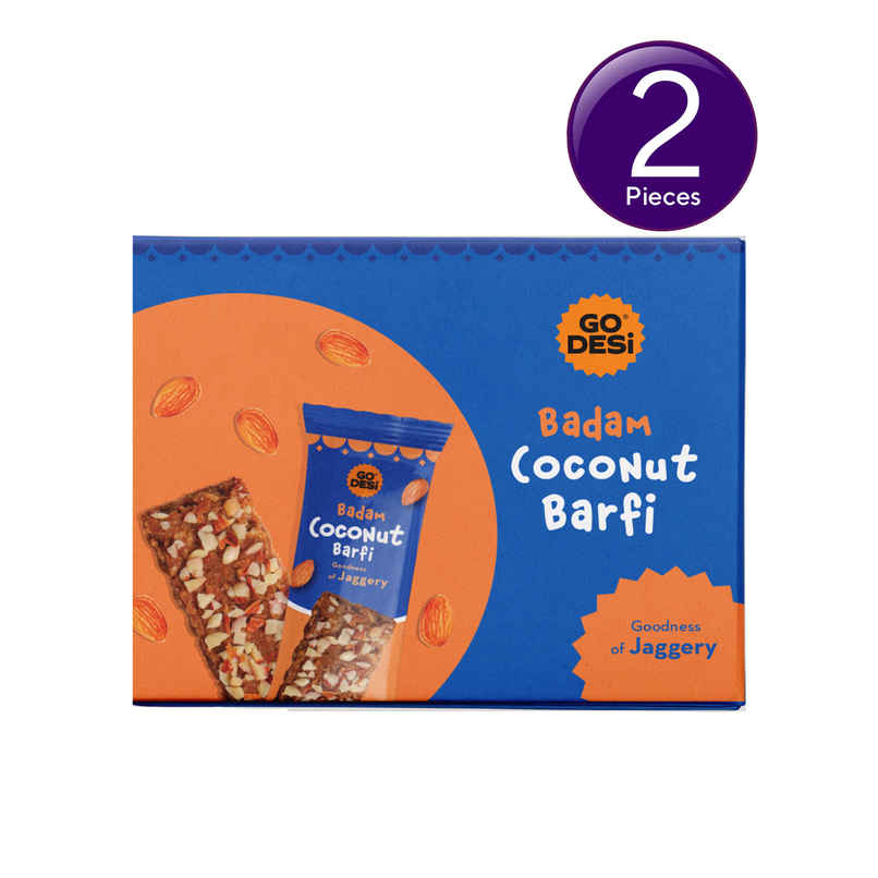 Badam Coconut Barfi, 8 Pcs | Burfi | Sweets | By GO DESi Combo Badam Coconut Barfi, 8 Pcs | Burfi | Sweets | By GO DESi Combo
