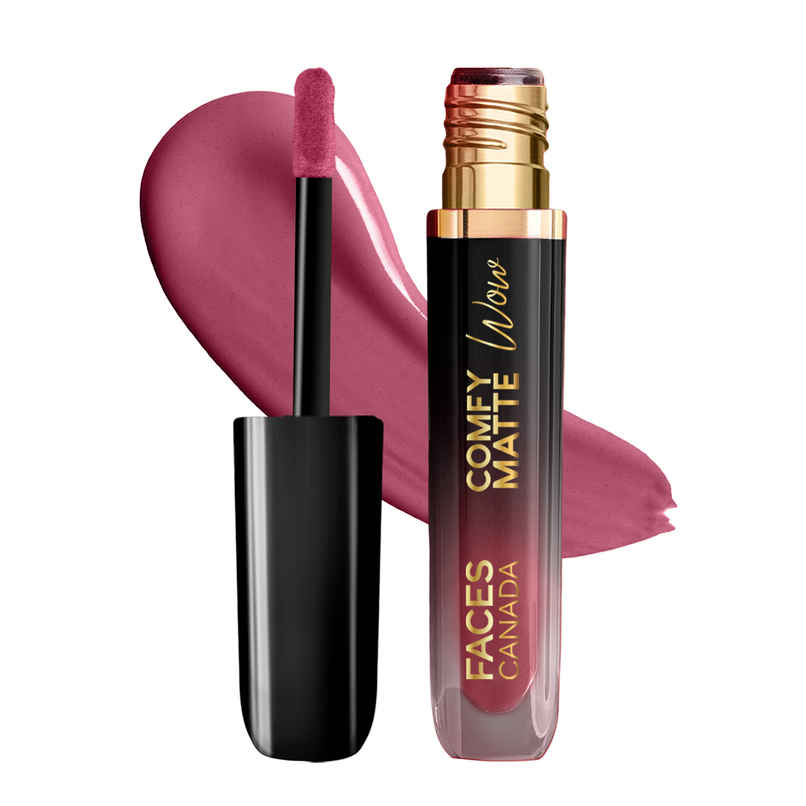 Faces Canada Comfy Matte Wow Liquid Lipstick - Pink Petal 09, One Swipe Application Faces Canada Comfy Matte Wow Liquid Lipstick - Pink Petal 09, One Swipe Application