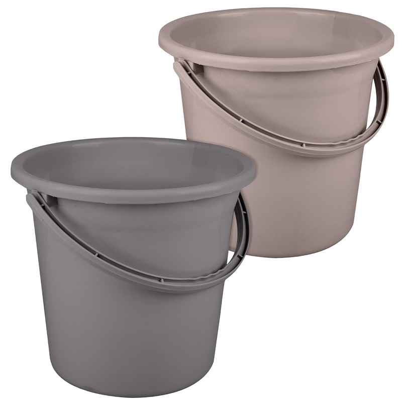 Kuber Industries Plain Plastic Strong Bucket for Bathroom for Bathing|18 L|Pack of 2|Multi