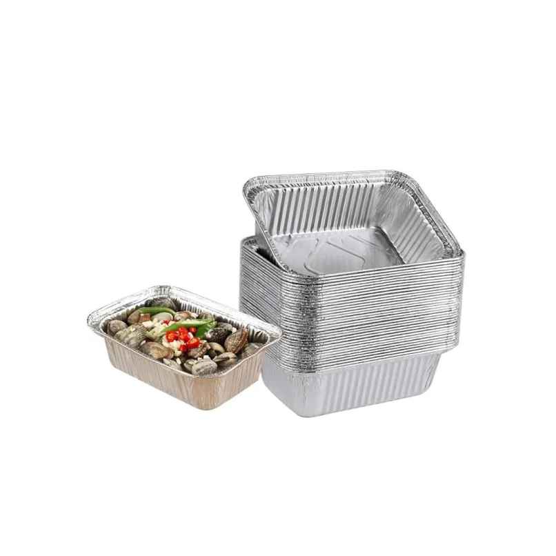 Disposable Aluminium Container With Lid | Pack Of 25 | 450 ml | Tempware