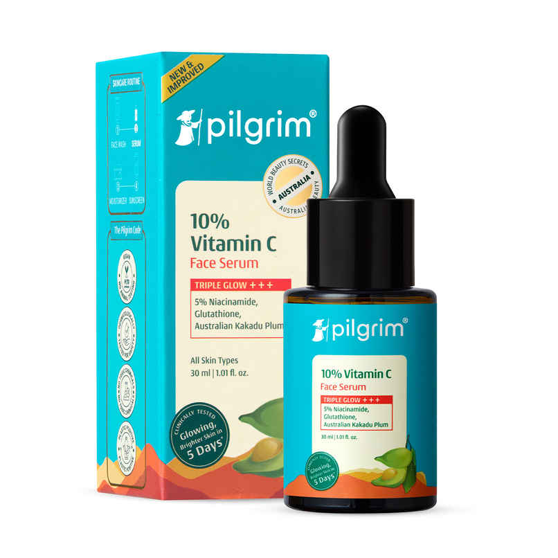 Pilgrim 10% Vitamin C Face Serum For Daily Brightness Helps Reduce Dark Spots & Evens Skin Tone