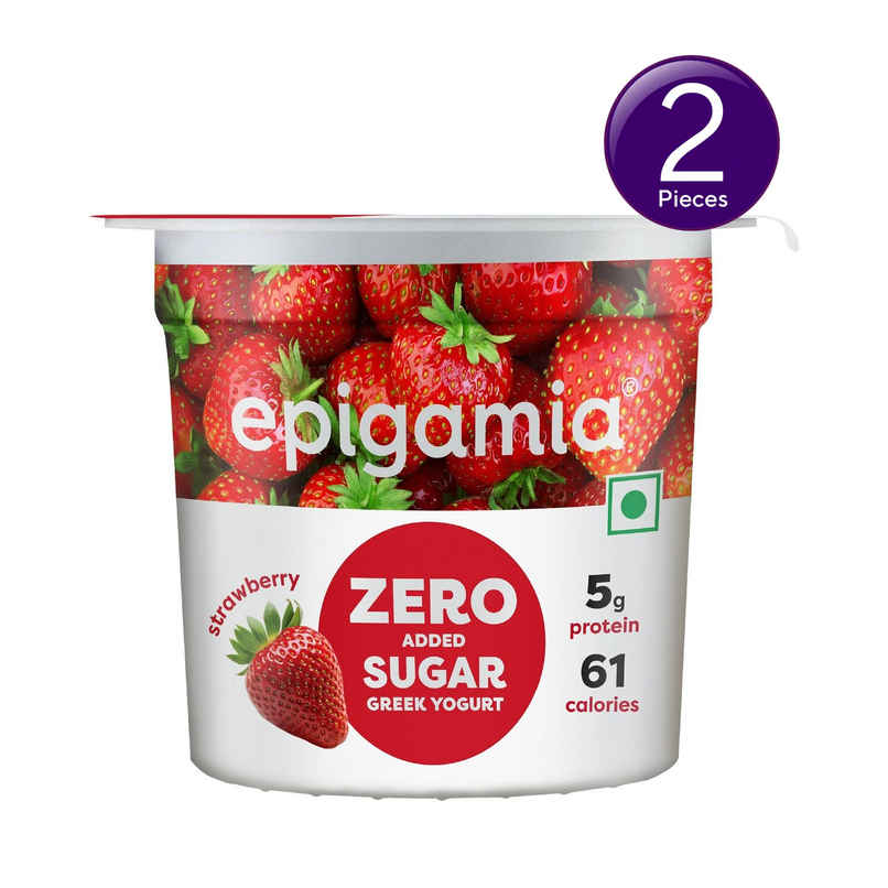 Epigamia No Added Sugar Strawberry Yogurt Combo 